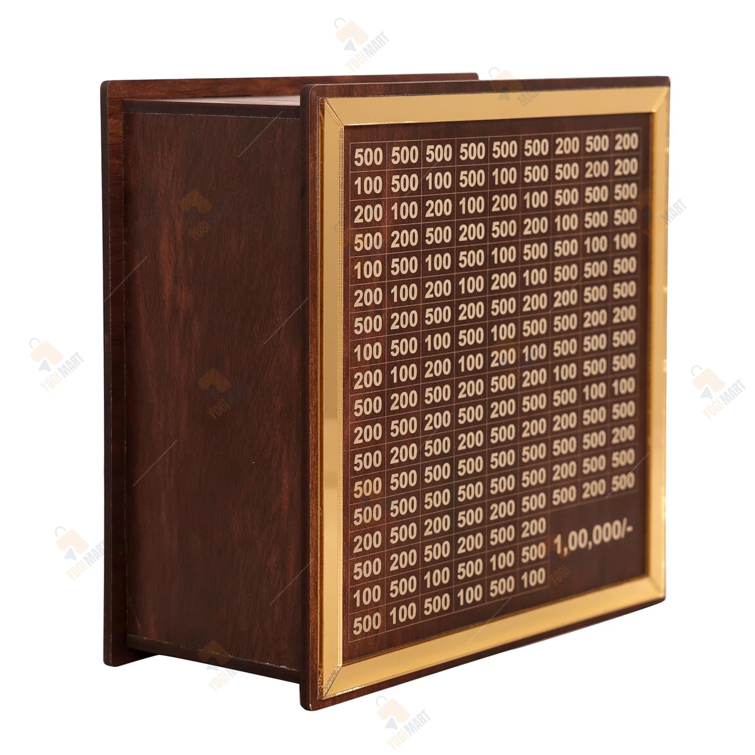 Wooden Money Saving Box for ₹1 Lakh Goal – Piggy Bank for Adults & Kids